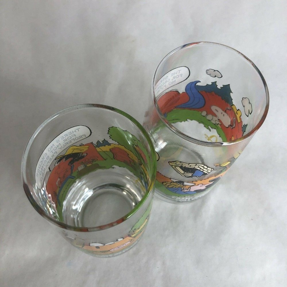 2 McDonalds Camp Snoopy Drinking Glasses Tumbler S - Picture 4 of 4